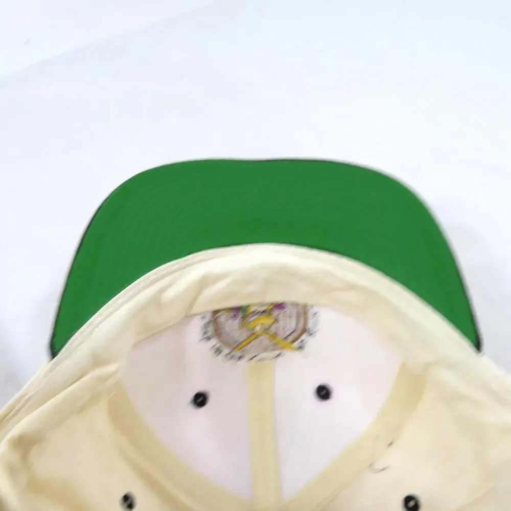 Stop Phylloxera Cartoon Wine Hat Beige Black Snapback 1990s